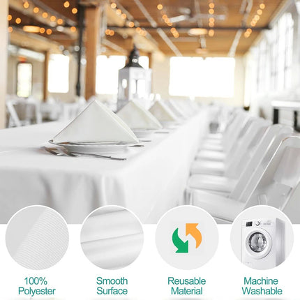 Large Full Fitted Rectangle Table Cloth Polyester Table Cover Wedding Party Home
