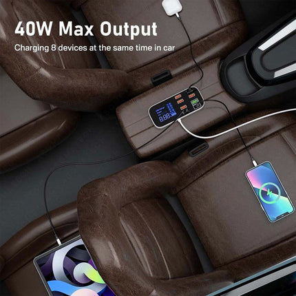 12V 24V 8 Port Multi USB C Car Charger Type-C PD QC3.0 Fast Charging Station