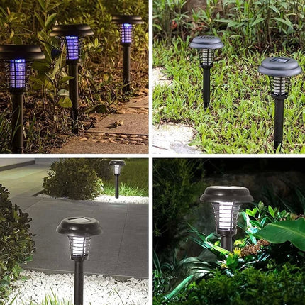 Solar Powered Zapper Lamp Light Outdoor Garden Mosquito Fly Bug Insect Killer