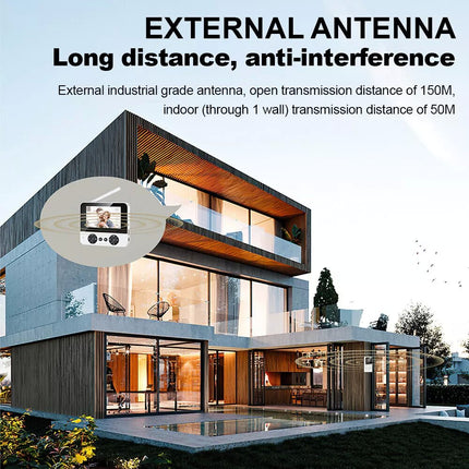 Wireless 4.3" Doorbell-Video Door Bell Smart Intercom Ring Security Phone Camera