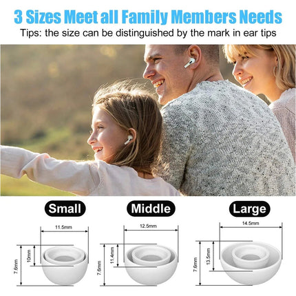 3 Pairs Replacement Ear Tips Compatible with AirPods Pro 3 (2025) Tip Apple