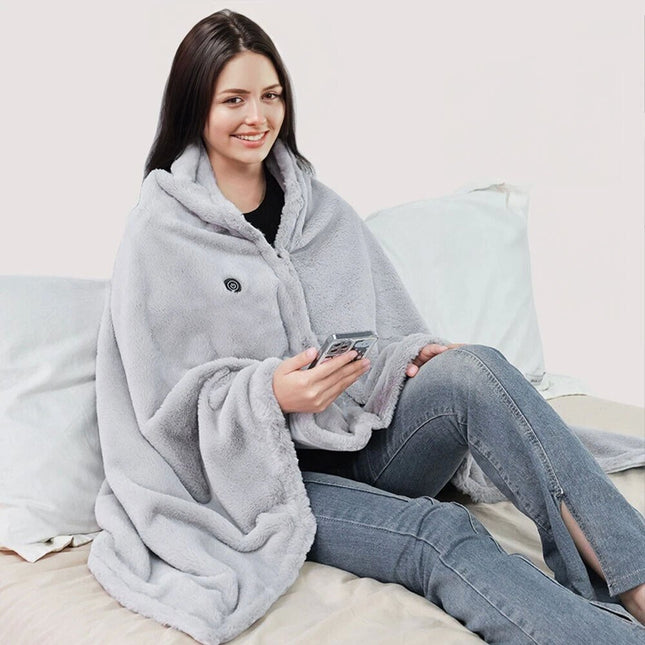 USB Electric Heated Throw Blanket Warm Poncho Wrap Blanket Portable heated Shawl