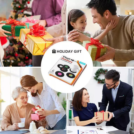 18PCS Retro Record Disk Coasters Vinyl Drinks Holder Non-Slip Mug Pads Placemat
