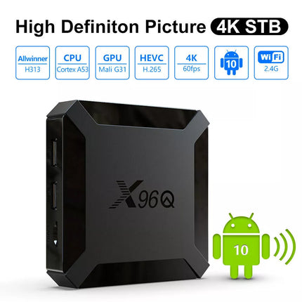 X96Q HD Android 10.0 Smart TV Box UHD 4K WIFI Media Player HDMI 16GB AU PLUG