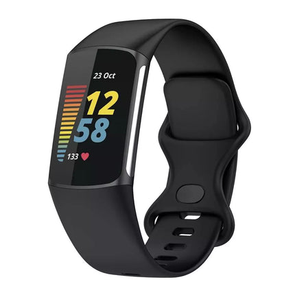 Black Replacement Bands for Fitbit Charge 5 6 Band Tracker Fitness Strap Wristbands