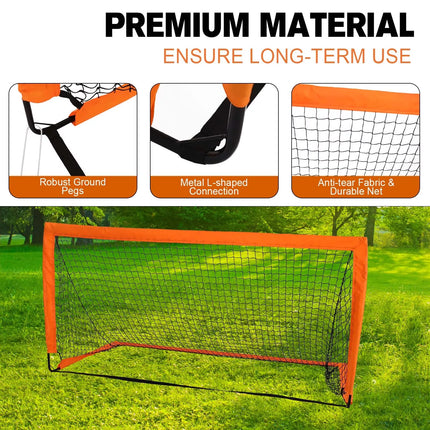 Portable Soccer Goal Kids Football Training Outdoor Practice Sport w/Carry Bag