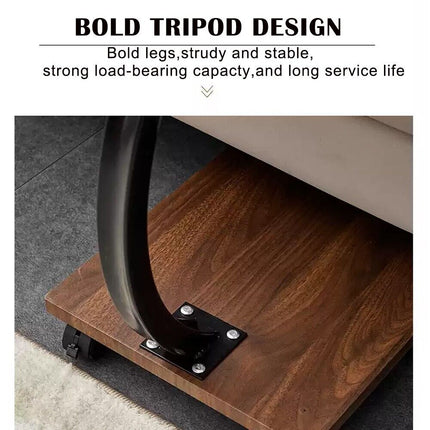 Movable Coffee Side Table Laptop Desk Bedside Sofa Tea End Tables Wooden Metal