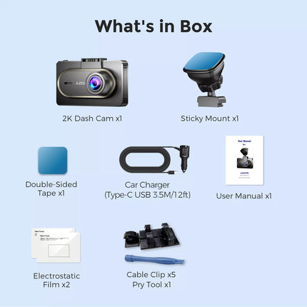 2K 1440P Dash Cam Camera WiFi WDR Car DVR Video Recorder Night Vision