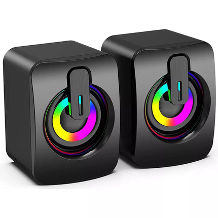 USB Wired Computer Speakers for Desktop PC Laptop Stereo LED RGB Light Soundbar