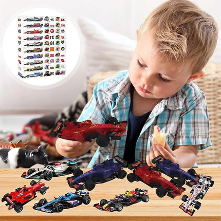 2025 Christmas Advent Calendar 24 Days Countdown Pull-Back F1 Racing Car Toys