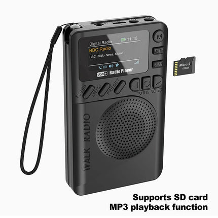 Portable Mini Pocket DAB/DAB + Digital Receiver MP3 Player FM Radio Rechargeable
