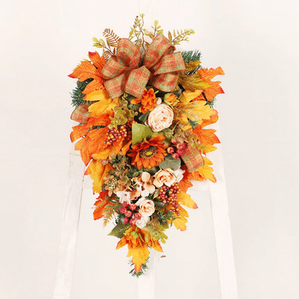 Fall Wreath Front Door Large Pumpkin Wall Wreath Garlands Christmas Autumn Decor