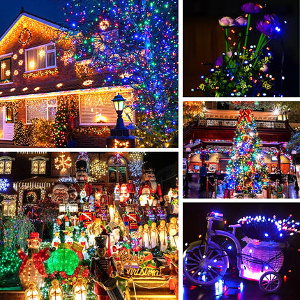 Solar Christmas String Lights Outdoor Waterproof LED Garden Multicolor Colourful
