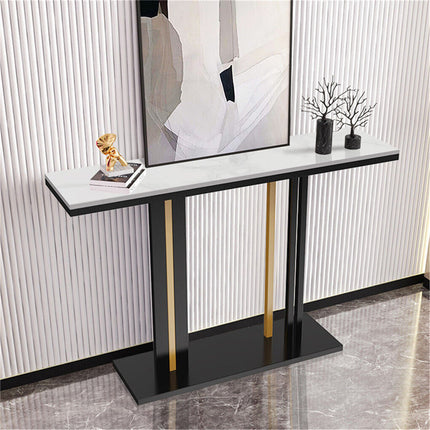 Delicate Texture Marble Console Table Narrow Long Sofa Table Hall Display Stand