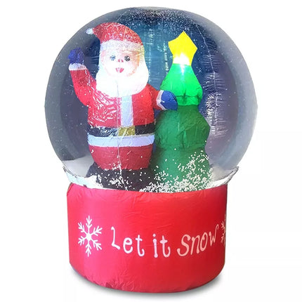 Inflatable Christmas Decoration Santa Claus and Christmas Crystal Snow Fountain
