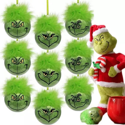 12PCS Grinch Christmas Baubles Christmas Tree Ornament Xmas Ball Party Decor