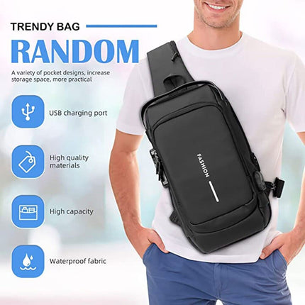 Anti-Theft Chest Bag with Password Lock Sport Sling Men's Shoulder Crossbody