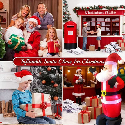 6.6ft Inflatable Santa Claus with LED Lighting Indoor Outdoor Christmas Party