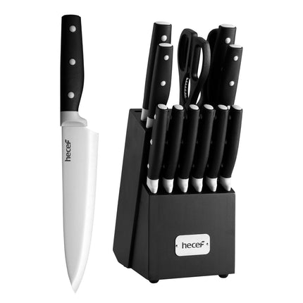 14Pcs Kitchen Knife Set Wooden Block Professional Stainless Steel Chef knife