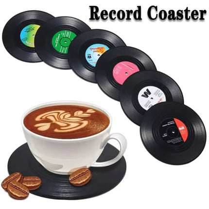 18PCS Retro Record Disk Coasters Vinyl Drinks Holder Non-Slip Mug Pads Placemat