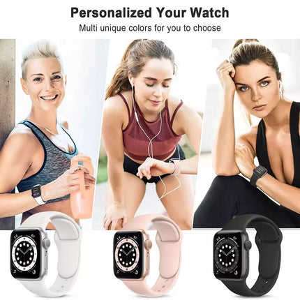 Silicone Sports Band For Apple Watch Series 2-7/SE 38mm 44mm White