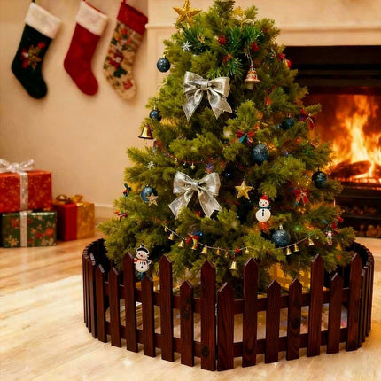 28Pcs Christmas Tree Fence DIY Gate Fence Picket Panels Border Xmas Decoration