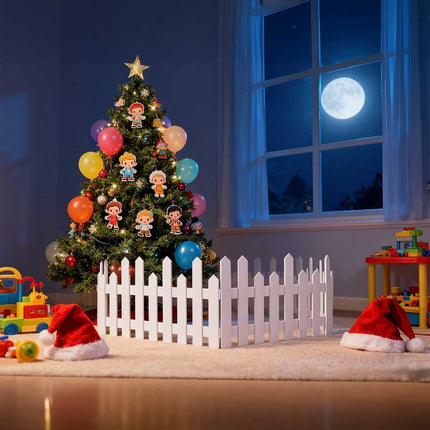 28Pcs Christmas Tree Fence DIY Gate Fence Picket Panels Border Xmas Decoration