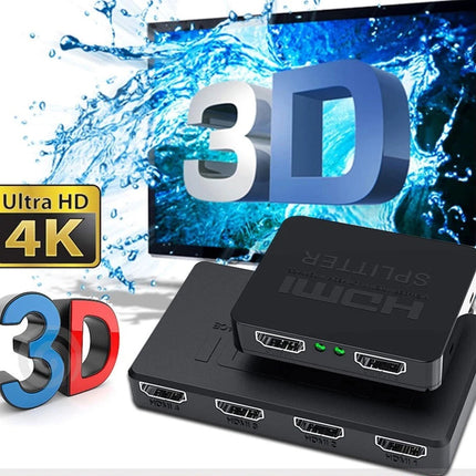 1 in 4 Out HDMI Splitter Full Ultra HD 1080P 4K/2K 3D PC STB PS3 V1.4 Powered