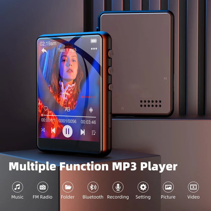 Portable Bluetooth 5.3,MP3 Touch Scree Music Player FM Radio Support 64GB