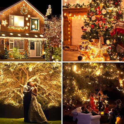 Solar Powered Christmas String Lights Outdoor Waterproof LED Garden Warm White