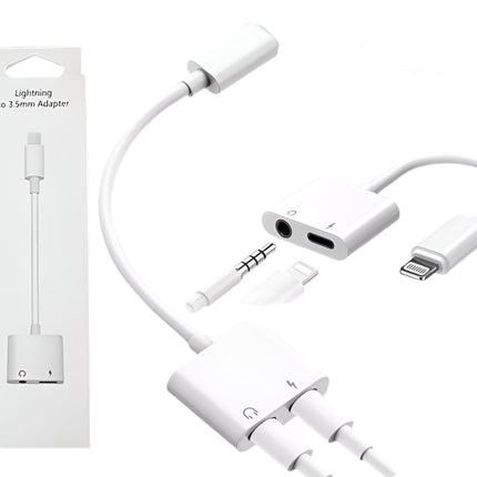 For IPhone Jack to 3.5mm Splitter 2 in 1 Adapter to AUX Headphone Charger