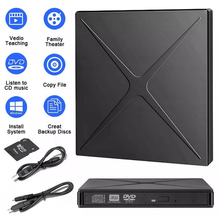 External USB CD/DVD Super Drive for Apple MacBook Air Pro iMac Mac iOS Windows