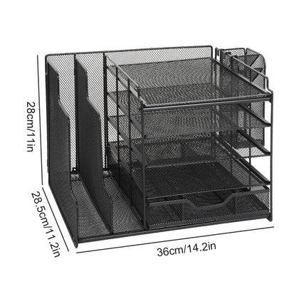 Desktop File Paper Organizer Holder Document Storage Rack Home Office Shelf Tray