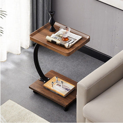 Movable Coffee Side Table Laptop Desk Bedside Sofa Tea End Tables Wooden Metal