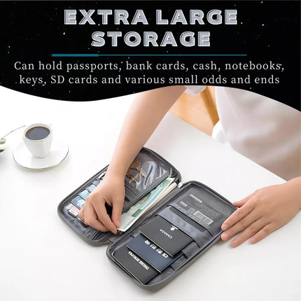 2Pcs Waterproof Passport Holder Travel Document Wallet RFID Bag Family Case Organizer L+S