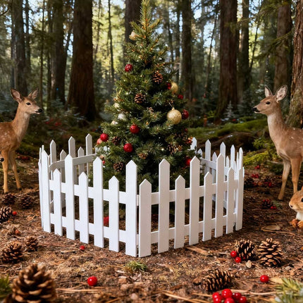 28Pcs Christmas Tree Fence DIY Gate Fence Picket Panels Border Xmas Decoration
