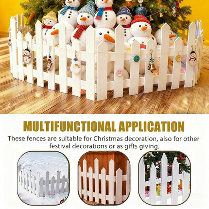 28Pcs Christmas Tree Fence DIY Gate Fence Picket Panels Border Xmas Decoration