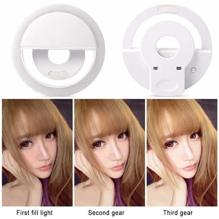 Clip on Selfie LED Flash Fill Light Camera Portable Rechargeable Ring