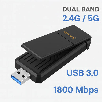 USB Dual Band 1800Mbps WiFi 6 Adapter 2.4G/5G PC USB3.0 Network card dongle