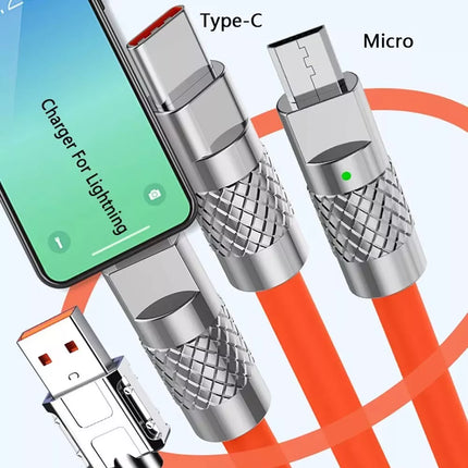 White 3 IN 1 120W Fast Charging Cable Charger USB Type C iPhone Samsung Durable Au