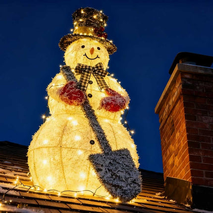 120cm Solar Powered Christmas Decoration Lights Snowman Metal Frame LED Light