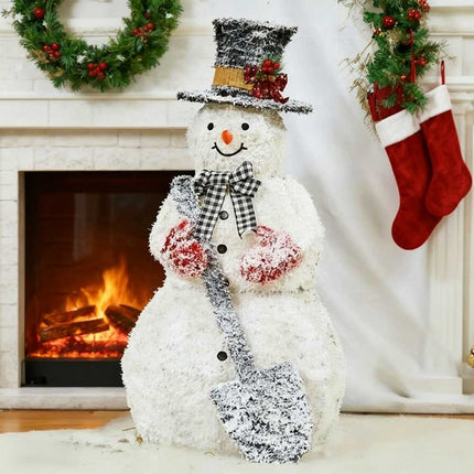 120cm Solar Powered Christmas Decoration Lights Snowman Metal Frame LED Light