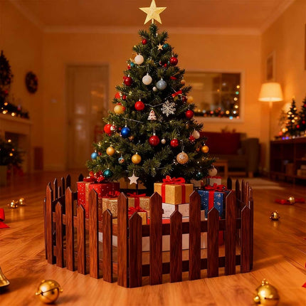 28Pcs Christmas Tree Fence DIY Gate Fence Picket Panels Border Xmas Decoration