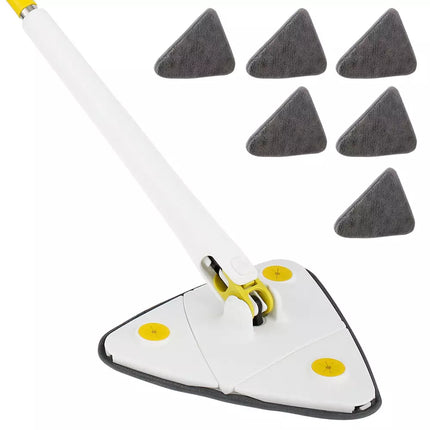 360° Rotatable Adjustable Triangle Mop Wet Dry Cleaning Tool White