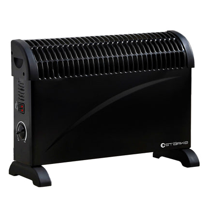 Electric Heater Black 2000W 3 Heat Portable Convector Convection Panel