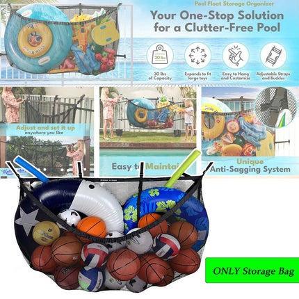 Heavy Duty Adjustable Net for Toys Swimming Pool Float Organizer Storage Bag