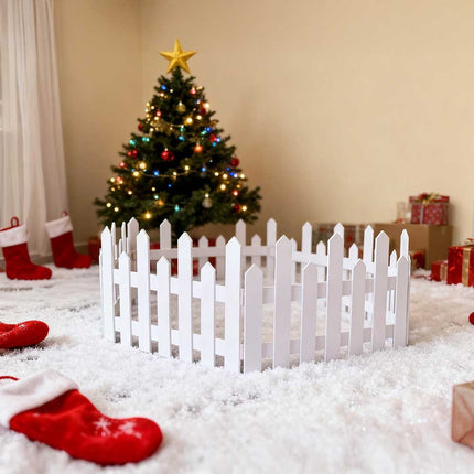28Pcs Christmas Tree Fence DIY Gate Fence Picket Panels Border Xmas Decoration