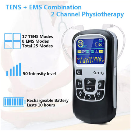 TENS EMS Machine Muscle Stimulation Electronic Digital Back Massager Pain Relief