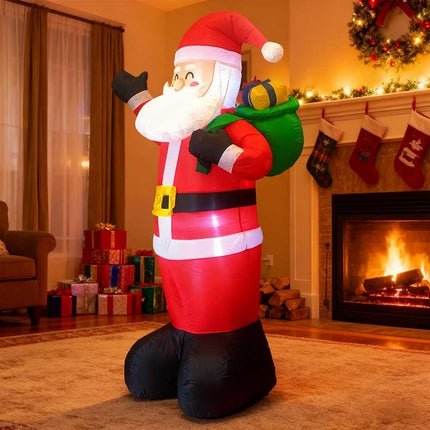 6.6ft Inflatable Santa Claus with LED Lighting Indoor Outdoor Christmas Party