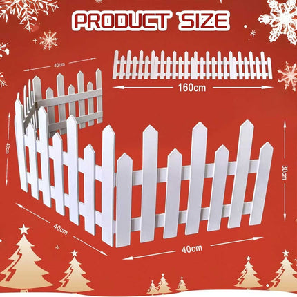 28Pcs Christmas Tree Fence DIY Gate Fence Picket Panels Border Xmas Decoration